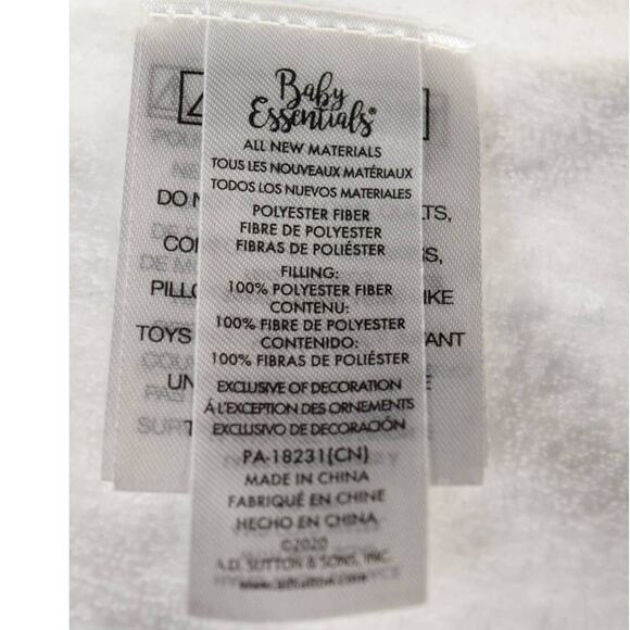 Baby Essentials Lovey Plush Blue Bear Blanket 4-Square Pattern Blue & White - Picture 12 of 14